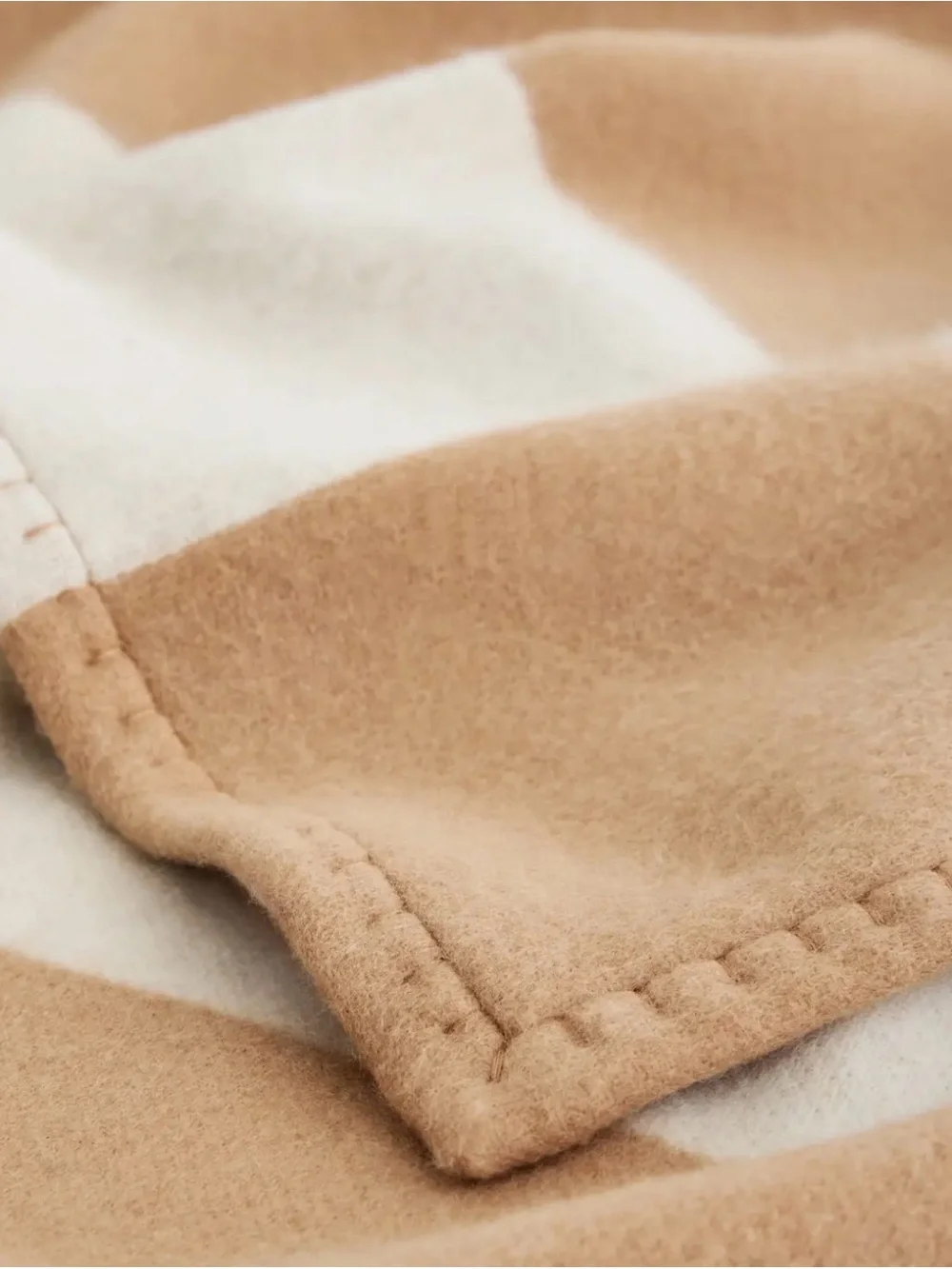 ❤️ NEW Quince Merino Wool & Cashmere Luxury Throw Blanket Cream White Tan Camel